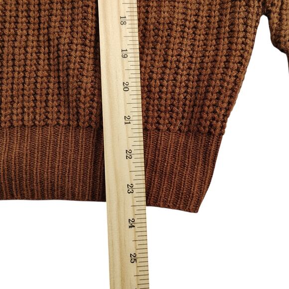 Emery Rose Women's Cable Knit Sweater Brown - Size: XL - Picture 6 of 10